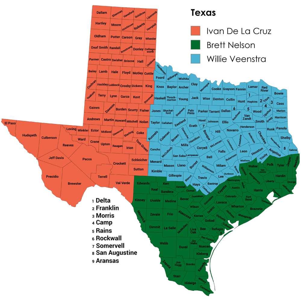 Stanbury Texas Region Map